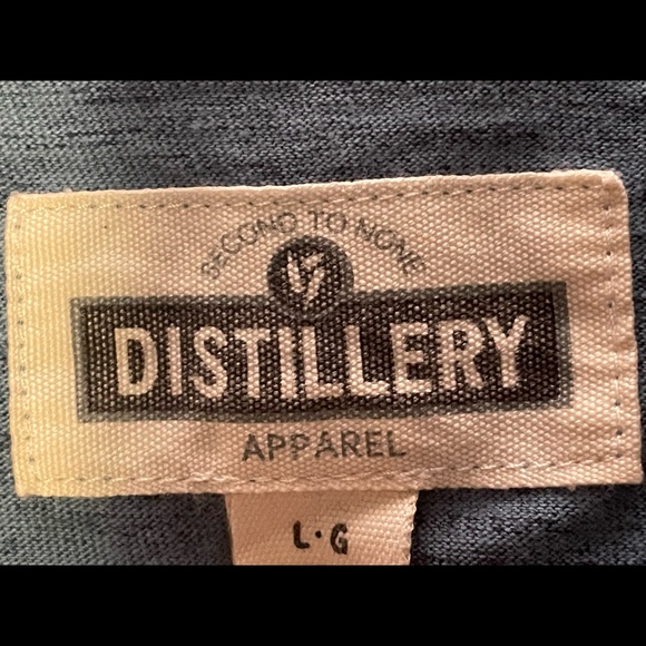 Distillery Henley tee mens size large Heathered blue good condition - Picture 3 of 4